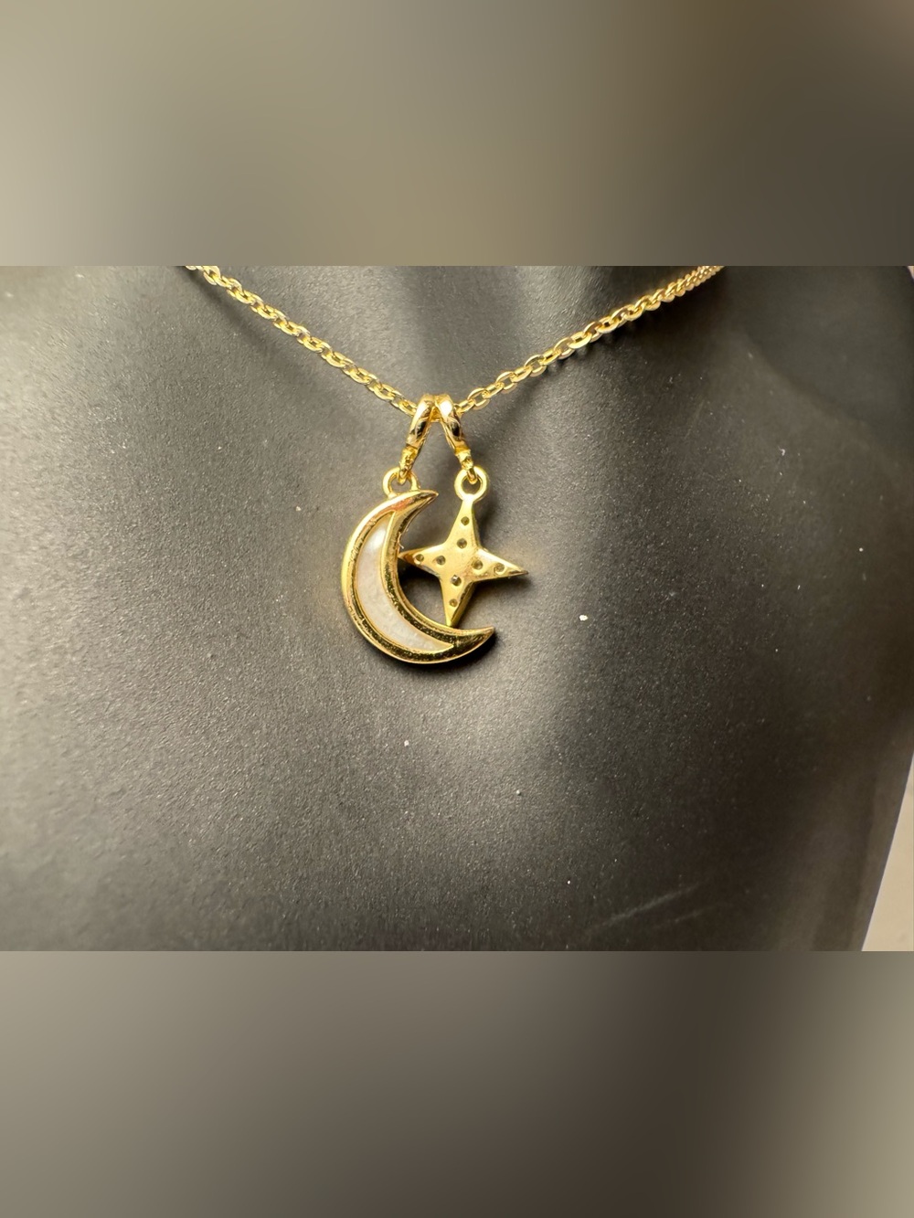 Adina Eden Gold Moon & Star Pendant Necklace - Picture 4 of 5